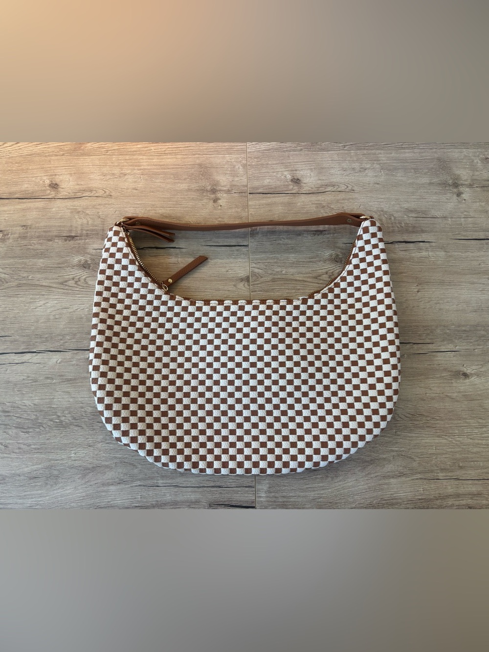 Woven Checkered Hobo Bag - Picture 1 of 3